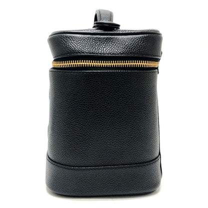 Chanel Handbag CC Logo Vertical Vanity Bag Caviar Leather Black — view 3