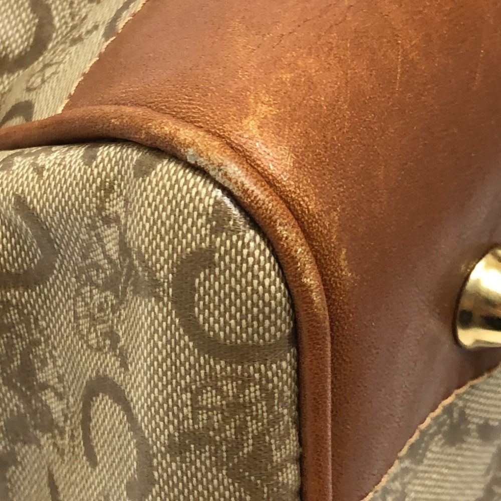 Celine Boston Bag Macadam Pattern Leather Beige — view 6