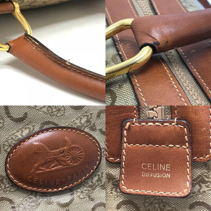 Celine Boston Bag Macadam Pattern Leather Beige — view 8
