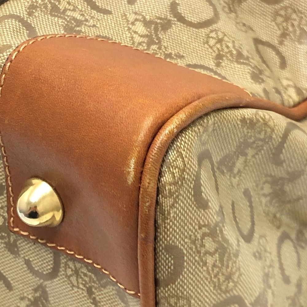 Celine Boston Bag Macadam Pattern Leather Beige — view 5