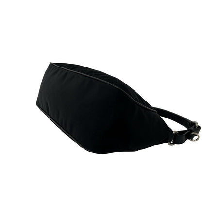 Prada Triangle Logo Tessuto Nylon Saffiano Leather Mini Shoulder Bag Black — view 8