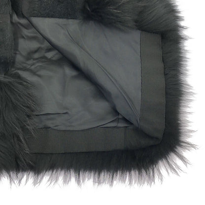 Max Mara Studio Rabbit Fur Coat Black 40 — view 6