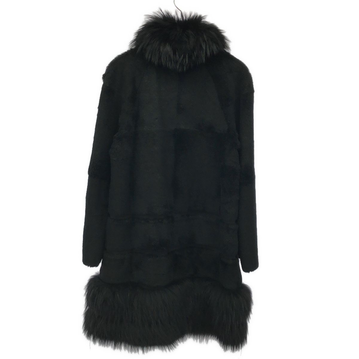 Max Mara Studio Rabbit Fur Coat Black 40 — view 2
