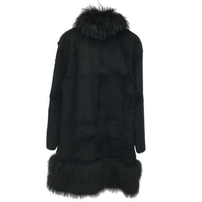 Max Mara Studio Rabbit Fur Coat Black 40 — view 2