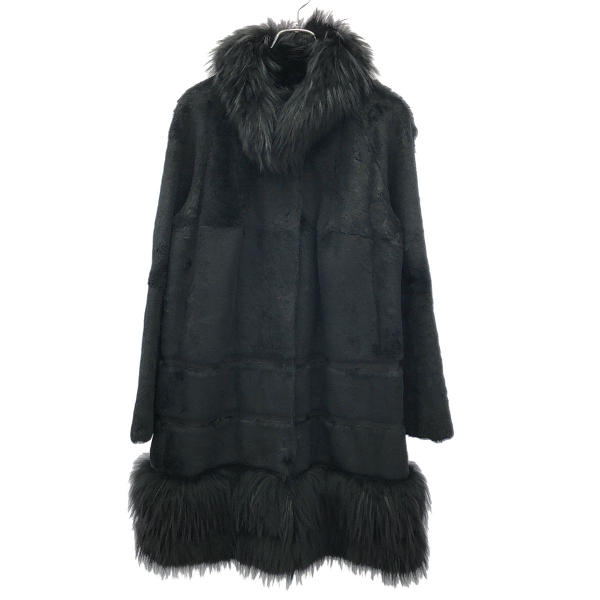 Max Mara Studio Rabbit Fur Coat Black 40