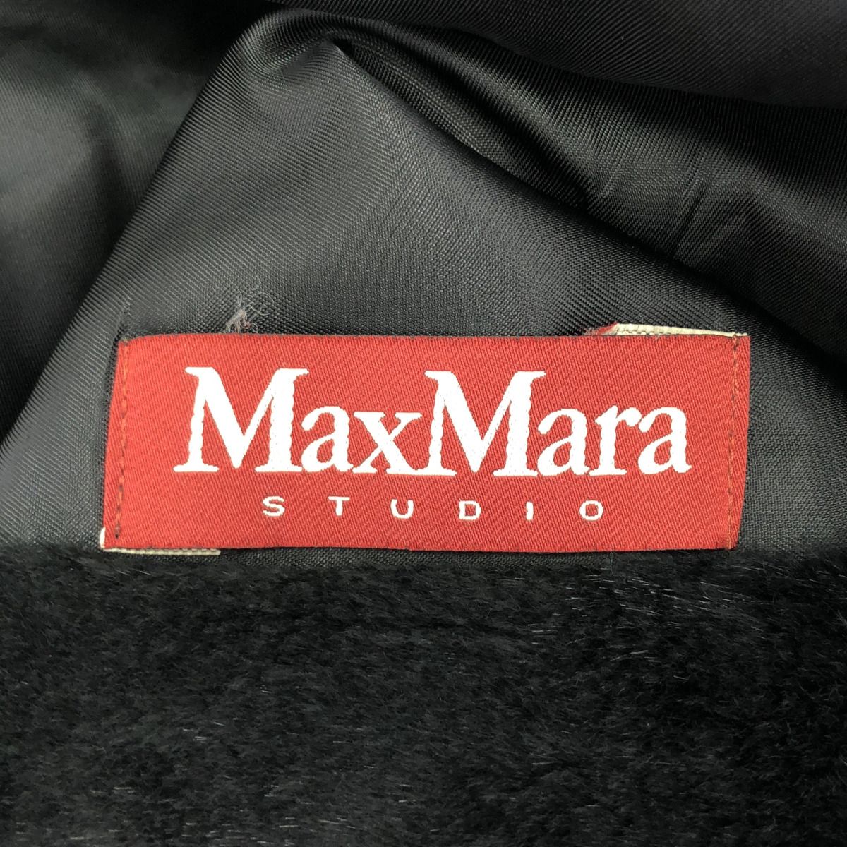 Max Mara Studio Rabbit Fur Coat Black 40 — view 3