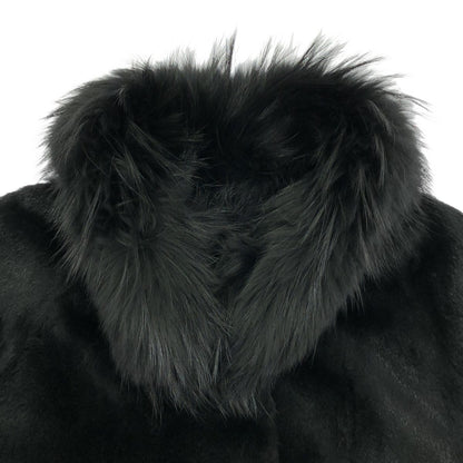 Max Mara Studio Rabbit Fur Coat Black 40 — view 4