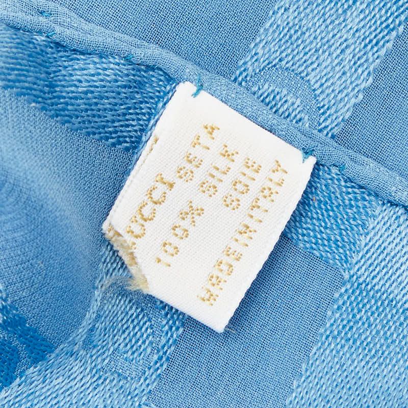 Gucci Logo Bandana Scarf Blue Silk — view 4