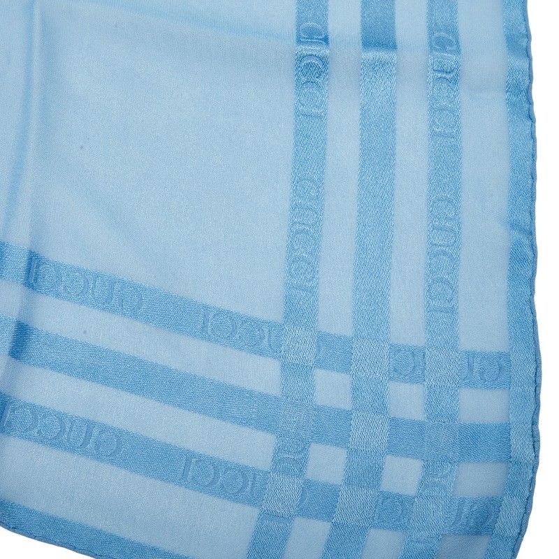 Gucci Logo Bandana Scarf Blue Silk — view 2