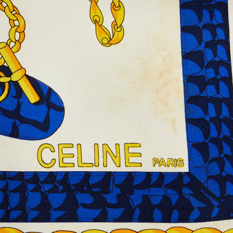 Celine Logo Bag Pumps Chain Scarf Red Multicolor Silk — view 4