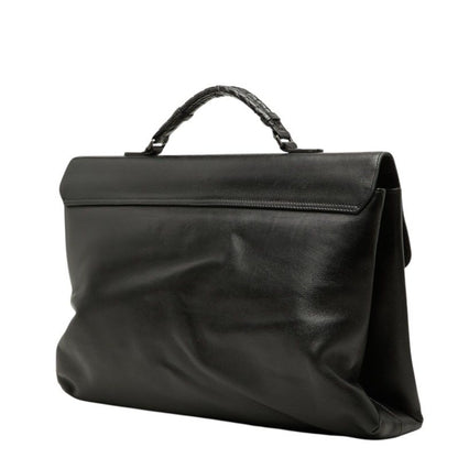 Bottega Veneta Intrecciato Briefcase Business Black Leather — view 2