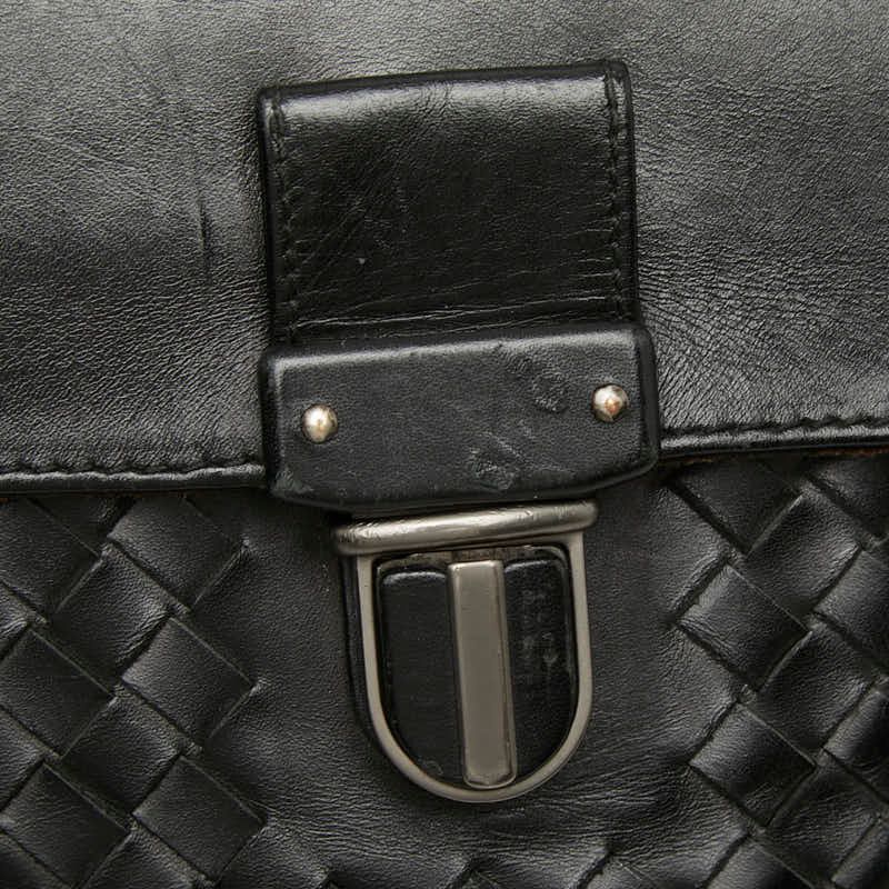 Bottega Veneta Intrecciato Briefcase Business Black Leather — view 8