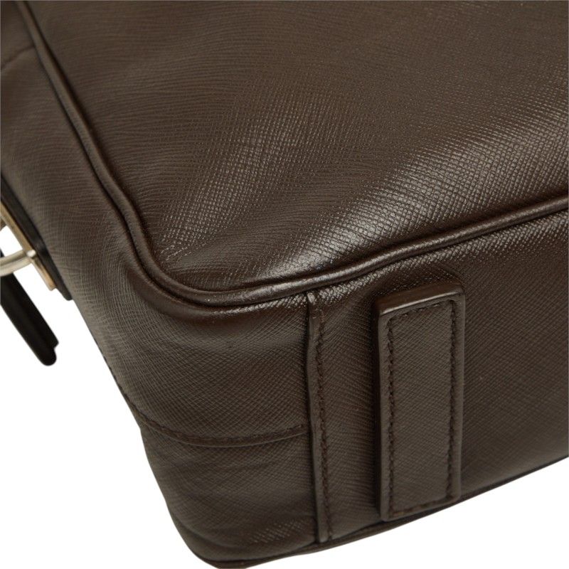 Prada Business Briefcase Brown Saffiano Leather — view 5