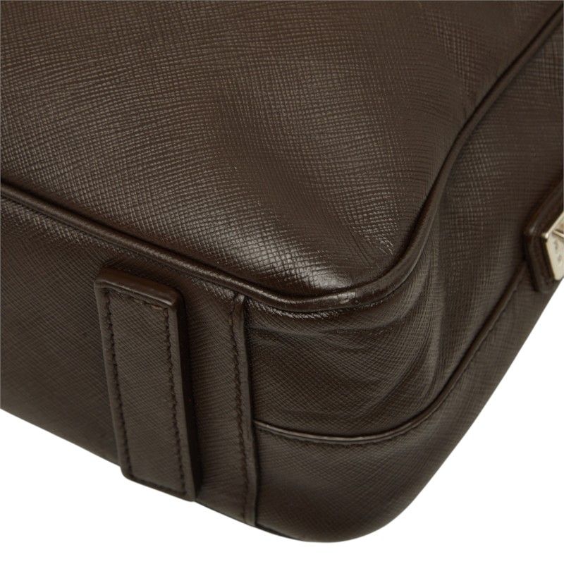 Prada Business Briefcase Brown Saffiano Leather — view 6