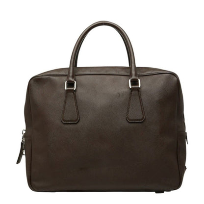 Prada Business Briefcase Brown Saffiano Leather