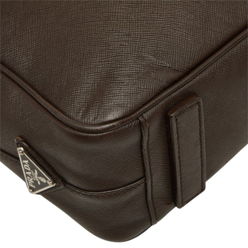 Prada Business Briefcase Brown Saffiano Leather — view 7
