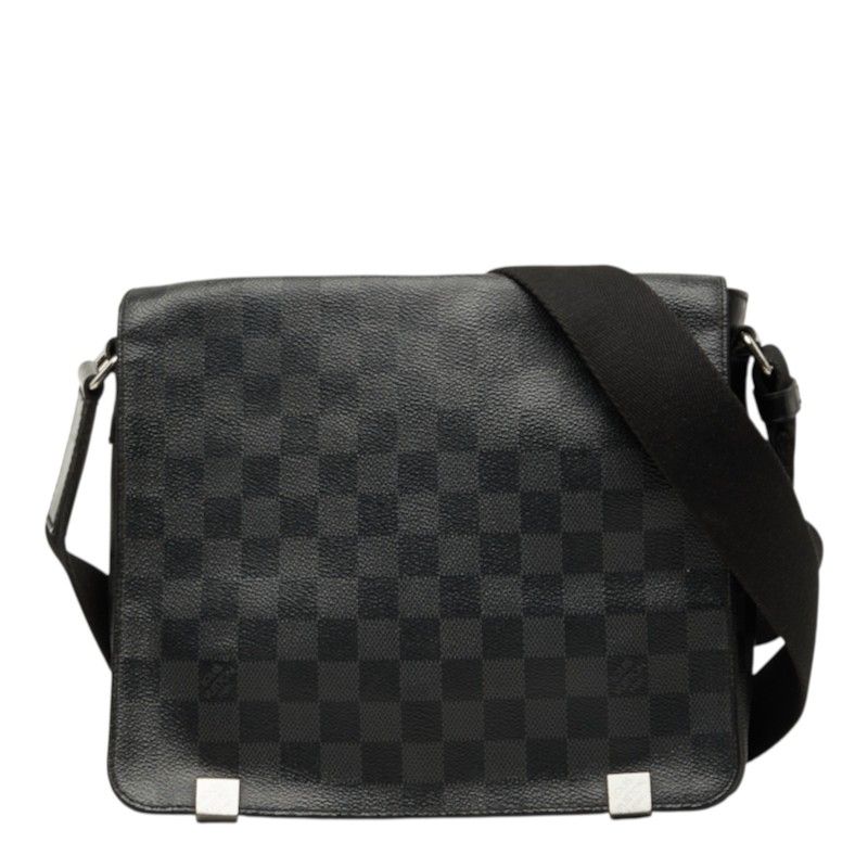 Louis Vuitton Damier Graphite District PM NM Crossbody Shoulder Bag Black
