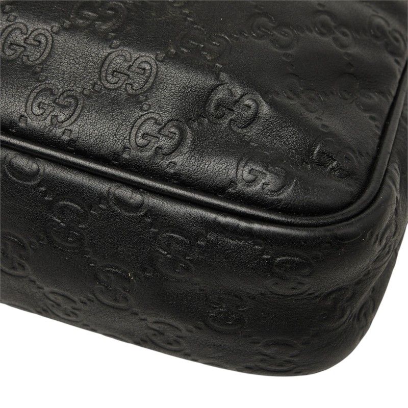 Gucci Guccissima Crossbody Shoulder Bag Black Leather — view 4