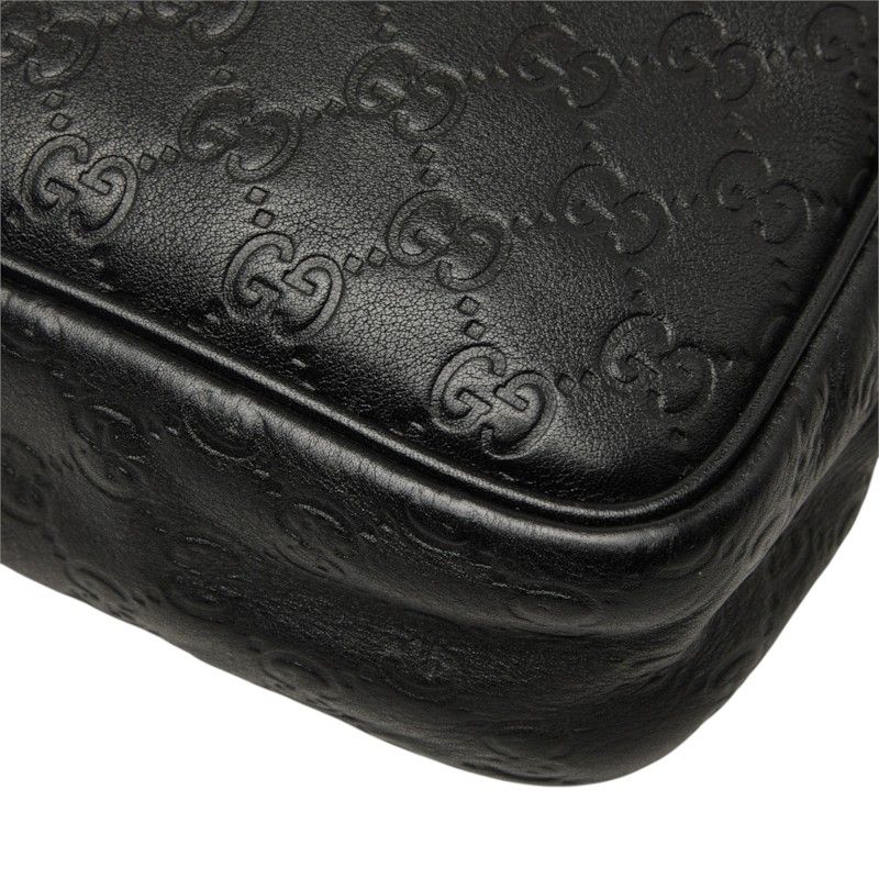Gucci Guccissima Crossbody Shoulder Bag Black Leather — view 6