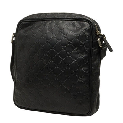 Gucci Guccissima Crossbody Shoulder Bag Black Leather — view 2