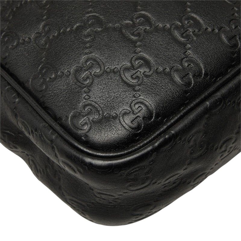 Gucci Guccissima Crossbody Shoulder Bag Black Leather — view 7