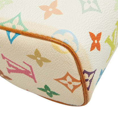 Louis Vuitton Monogram Multicolor Mini Speedy Shoulder Bag White Leather — view 4