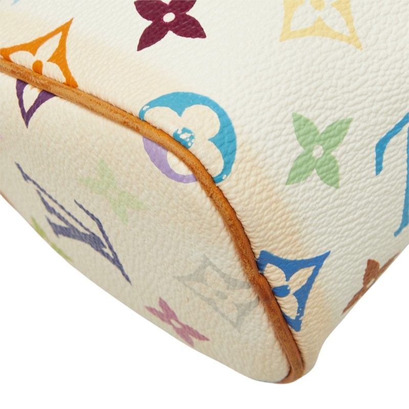 Louis Vuitton Monogram Multicolor Mini Speedy Shoulder Bag White Leather — view 7