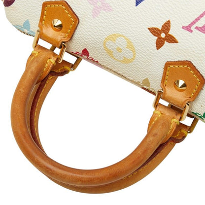 Louis Vuitton Monogram Multicolor Mini Speedy Shoulder Bag White Leather — view 8