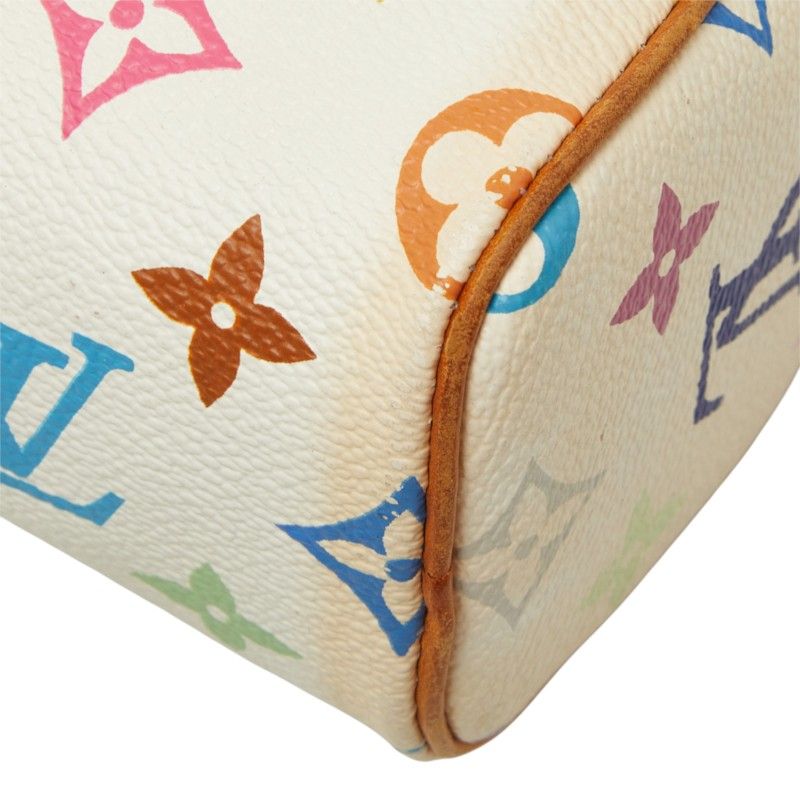 Louis Vuitton Monogram Multicolor Mini Speedy Shoulder Bag White Leather — view 5
