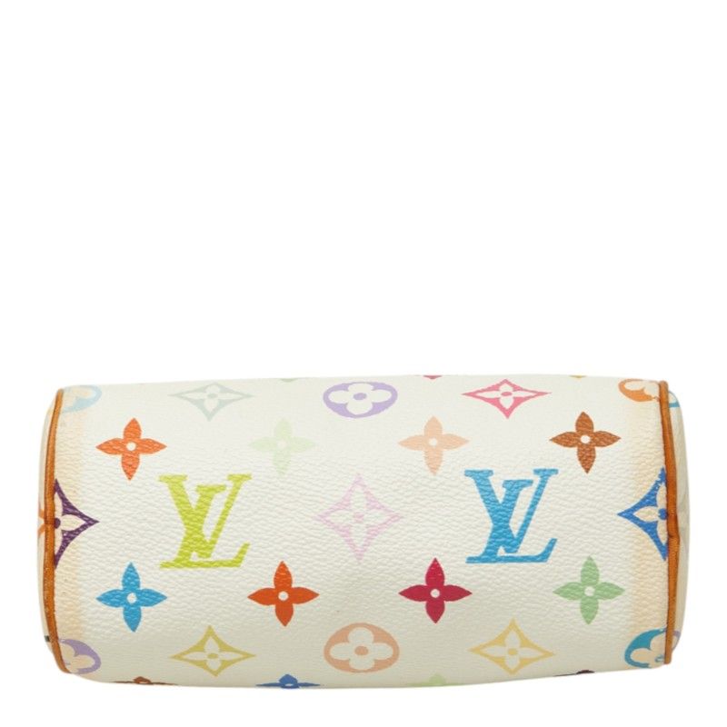 Louis Vuitton Monogram Multicolor Mini Speedy Shoulder Bag White Leather — view 3