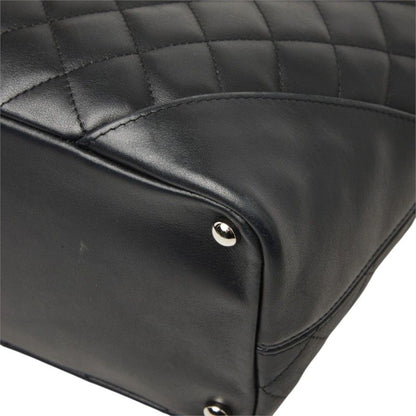 Chanel Cambon Line Quilted CC Logo Tote Bag Black Patent Calf Leather — view 4