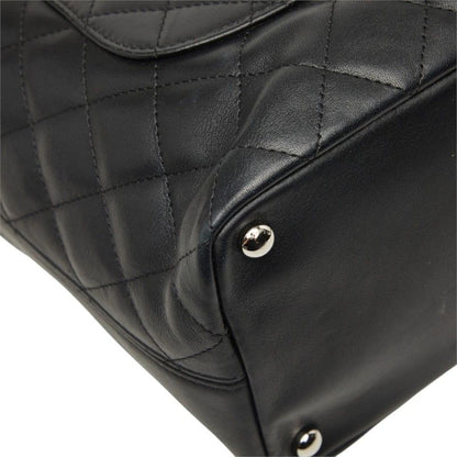 Chanel Cambon Line Quilted CC Logo Tote Bag Black Patent Calf Leather — view 7