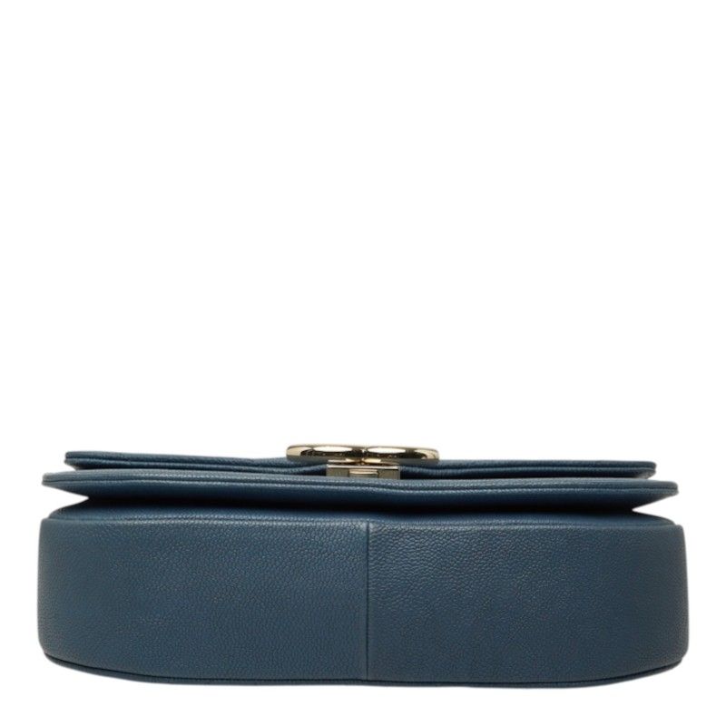 Chanel Quilted Half Coco 2-Way Shoulder Bag Blue Caviar Leather — view 3