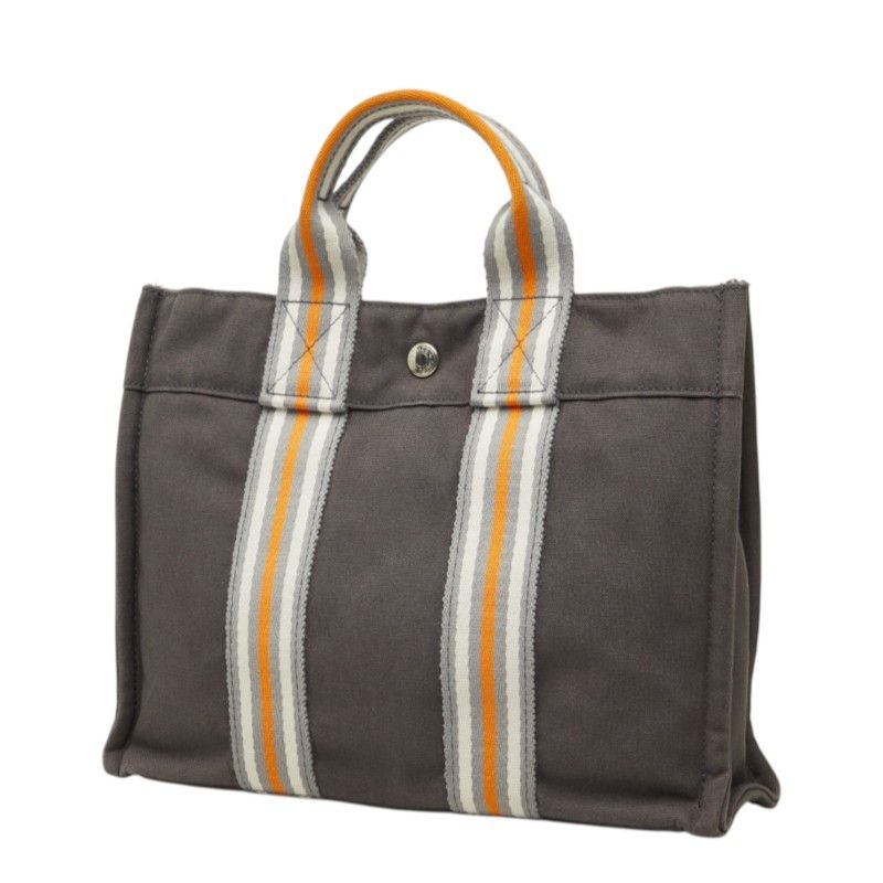 Hermes Fourre Tout PM Tote Bag Limited Gray White Orange Canvas — view 2