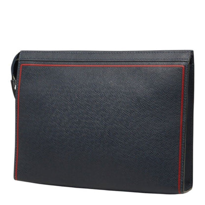 Louis Vuitton Taiga Pochette Voyage Clutch Navy Blue Marine Leather — view 2