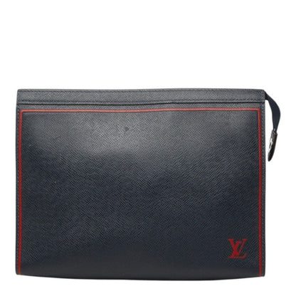 Louis Vuitton Taiga Pochette Voyage Clutch Navy Blue Marine Leather