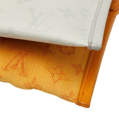 Louis Vuitton Monogram Flat Messenger Crossbody Shoulder Bag Light Gray Orange — view 4