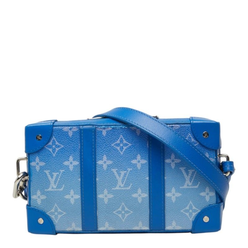 Louis Vuitton Monogram Clouds Soft Trunk Wallet Round Zip Shoulder Bag Blue
