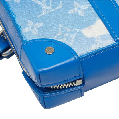 Louis Vuitton Monogram Clouds Soft Trunk Wallet Round Zip Shoulder Bag Blue — view 7