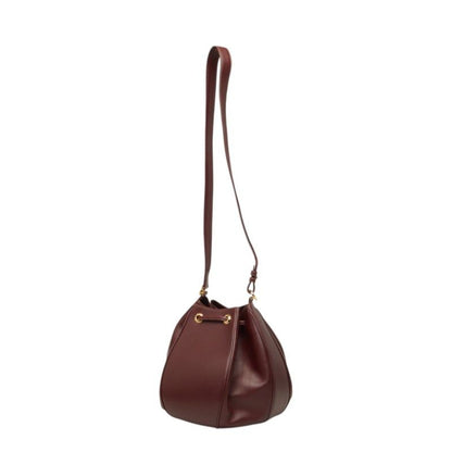 Cartier Must Line Crossbody Shoulder Bag Drawstring Wine Red Bordeaux Leather — view 2
