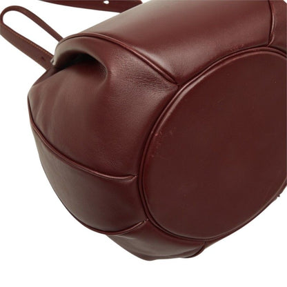 Cartier Must Line Crossbody Shoulder Bag Drawstring Wine Red Bordeaux Leather — view 7