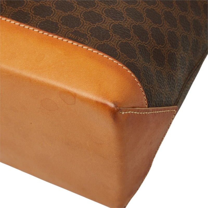 Celine Macadam Tote Shoulder Bag Brown Leather — view 6