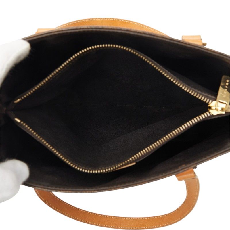Celine Macadam Tote Shoulder Bag Brown Leather — view 8