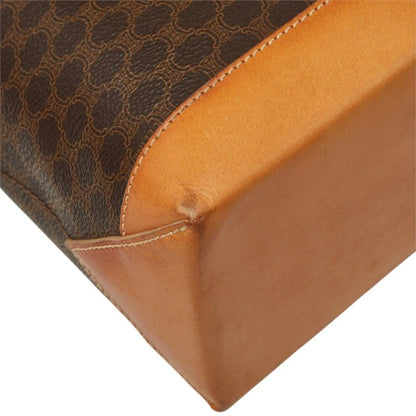 Celine Macadam Tote Shoulder Bag Brown Leather — view 7