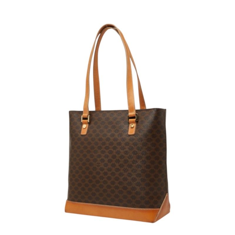 Celine Macadam Tote Shoulder Bag Brown Leather — view 2