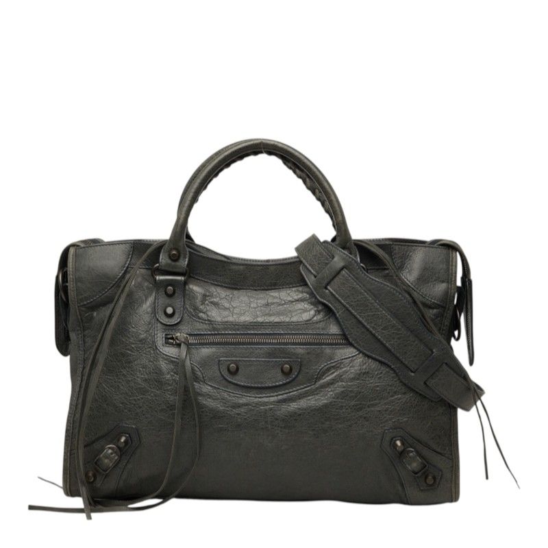 Balenciaga the City 2-Way Shoulder Bag Green Leather