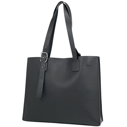 Loewe Tote Bag Anagram Buckle Horizontal Leather Black
