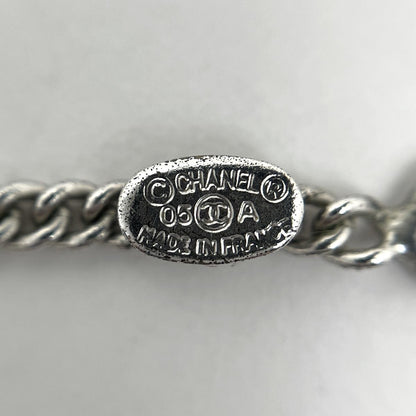 Chanel Necklace CC Logo Flower Silver Plated — view 5