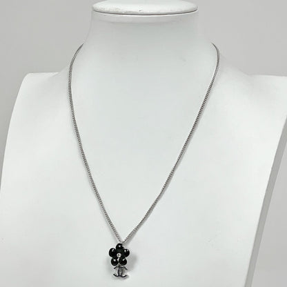 Chanel Necklace CC Logo Flower Silver Plated — view 6