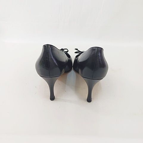 Gucci Pumps Heels Pointed Toe Leather Ribbon Black — view 2